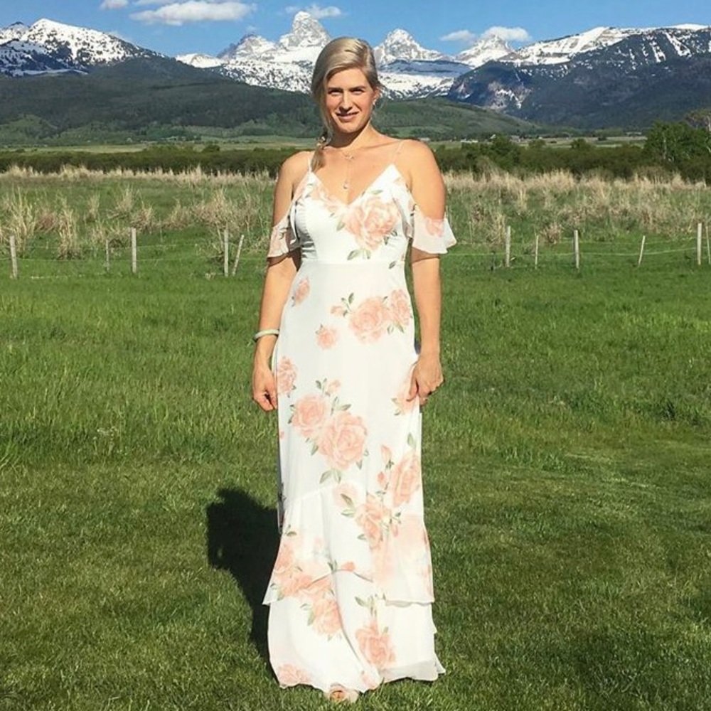 Lulu’s Take You There Floral Bridesmaid Dress - Picture 2 of 7